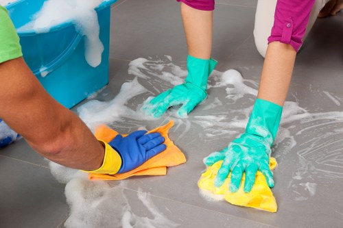 Professional carpet cleaners working in SE18