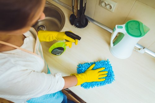 Carpet cleaner preparing safe equipment for a SE18 property